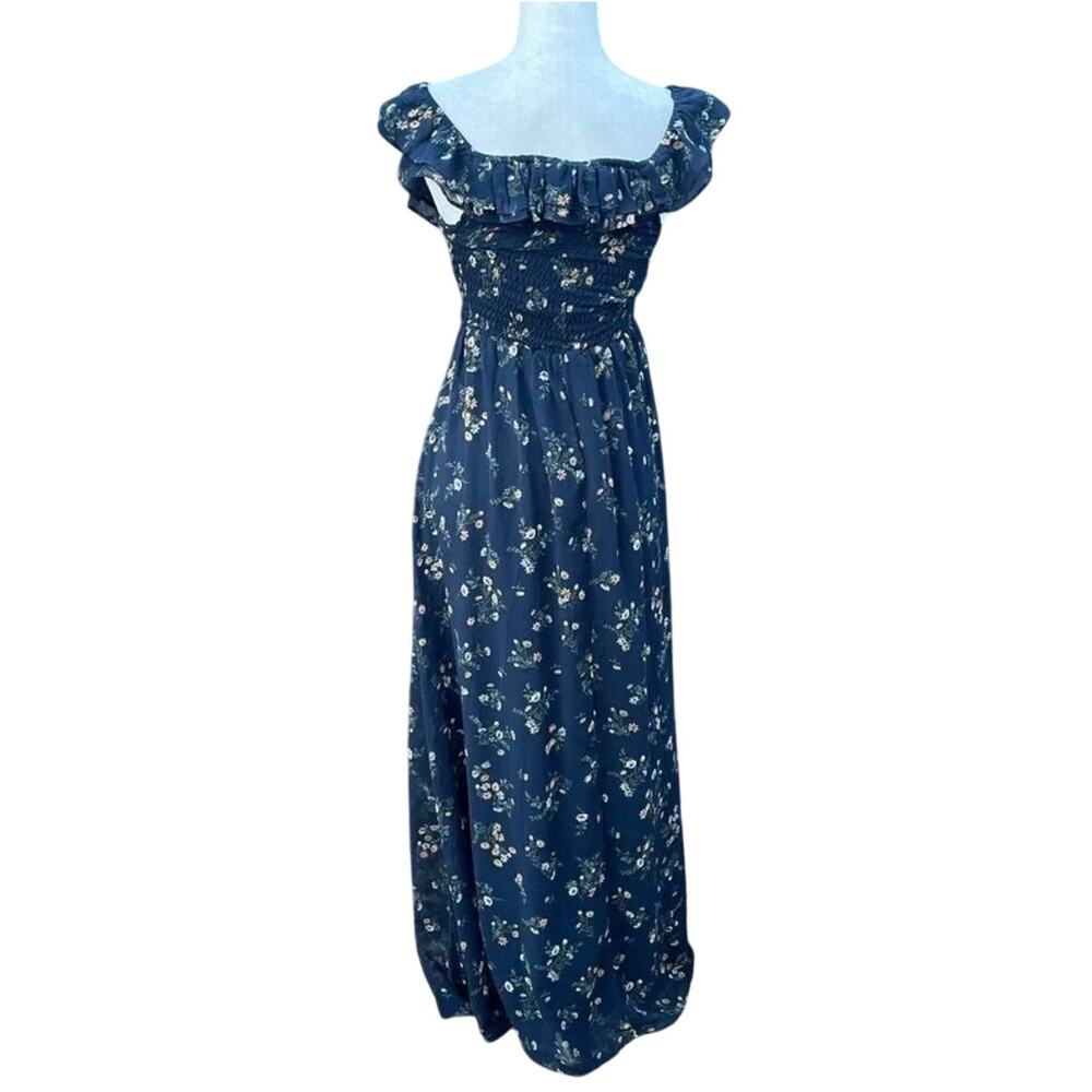 VICI Wagner Floral Off The Shoulder Lace Up Maxi Dress Size Small - Picture 2 of 14